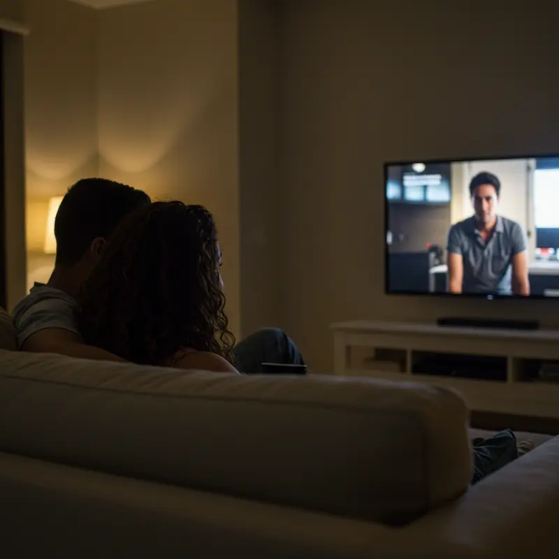 Casal assistindo IPTV da Uni Prime